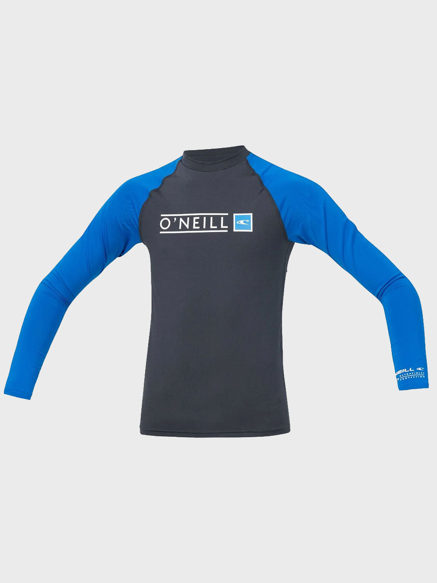 Boys Reactor Block UV LS Rash Vest - Charcoal / Blue