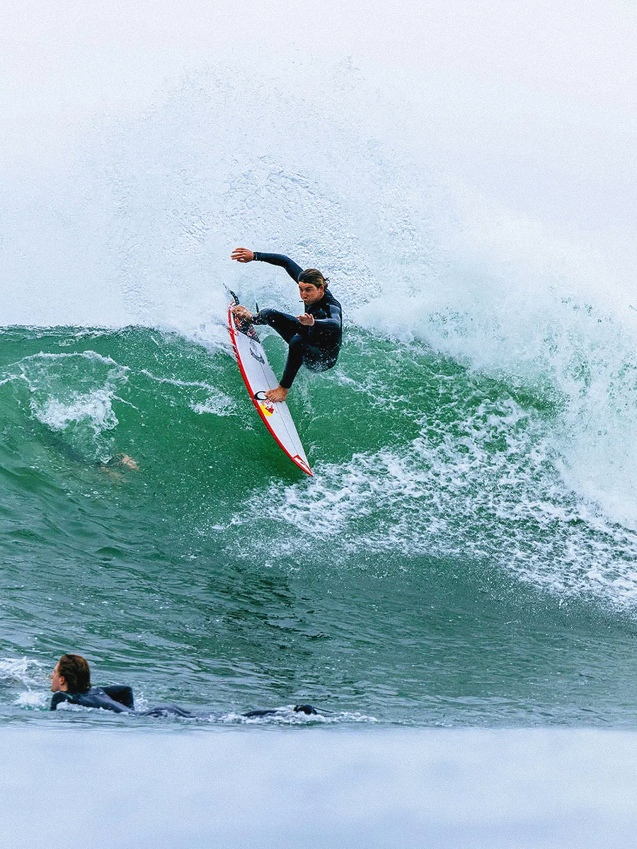 Griffin Colapinto surfing the Lost Driver 3.0 Round surfboard on a wave