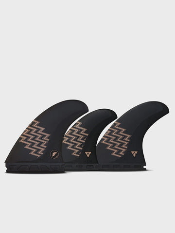 Gerry Lopez Futures 5-fin Alpha Fins Set Flat-lay Front View 