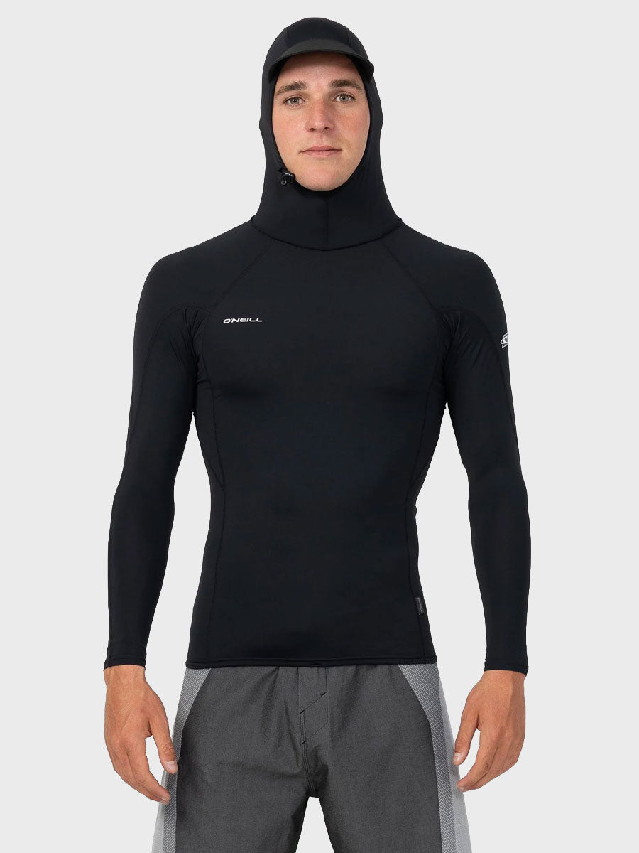 Hyperfreak Skins LS Rashguard W/ Hood - Black