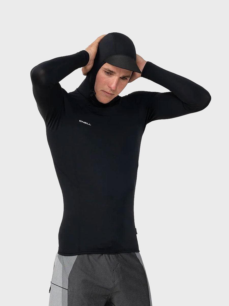 Hyperfreak Skins LS Rashguard W/ Hood - Black