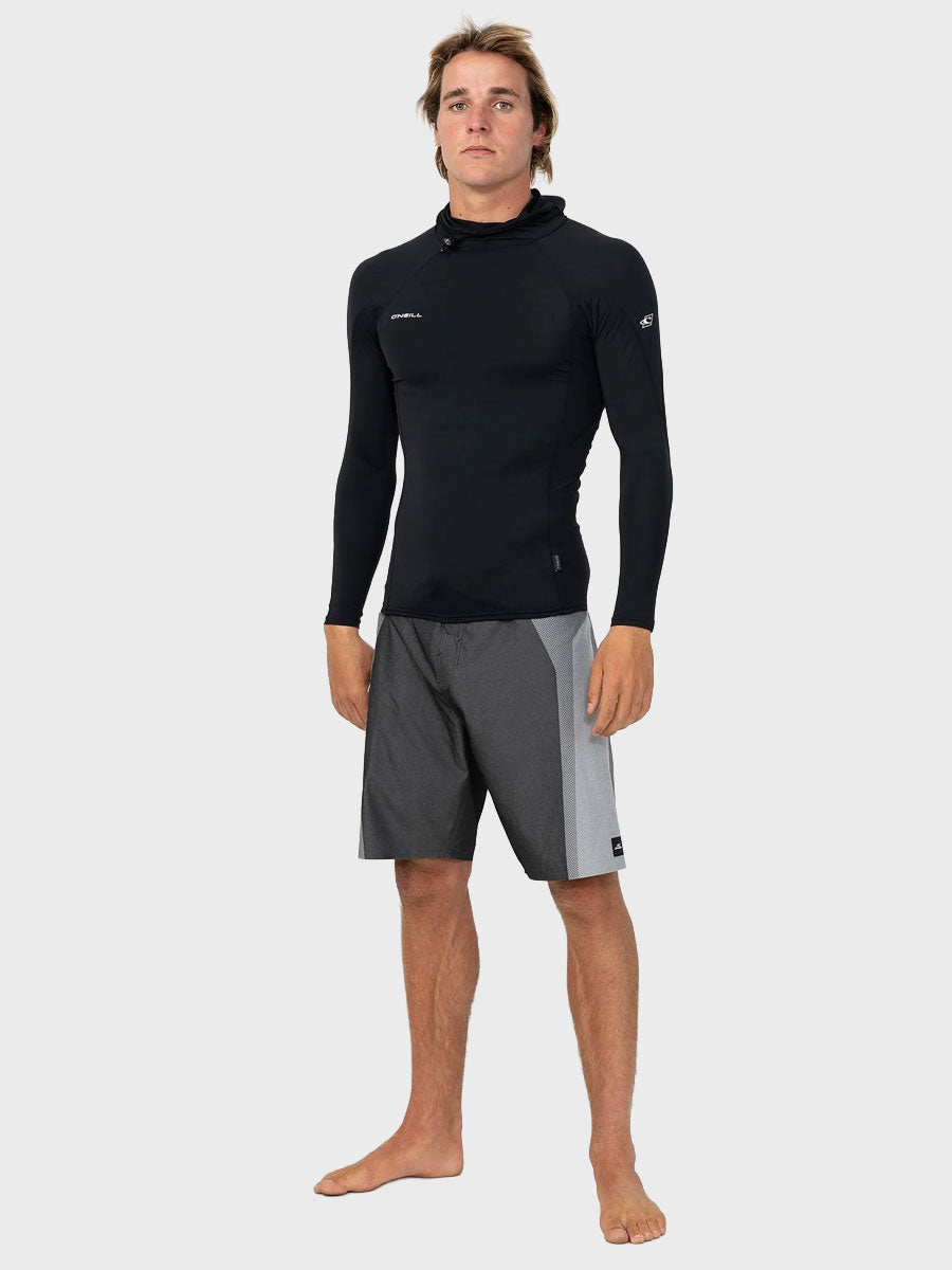 Hyperfreak Skins LS Rashguard W/ Hood - Black