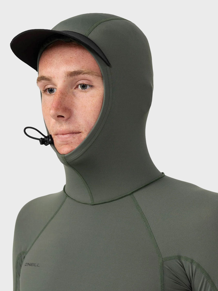 Hyperfreak Skins LS Rashguard W/ Hood - Dark Olive