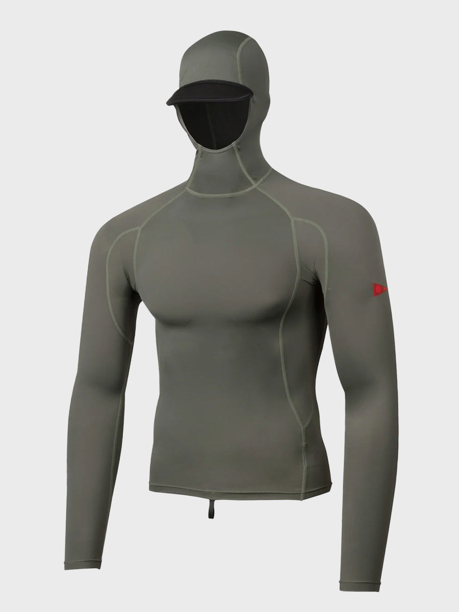Long Sleeve Hooded Rashguard - Moss Grey – Surfboard Empire