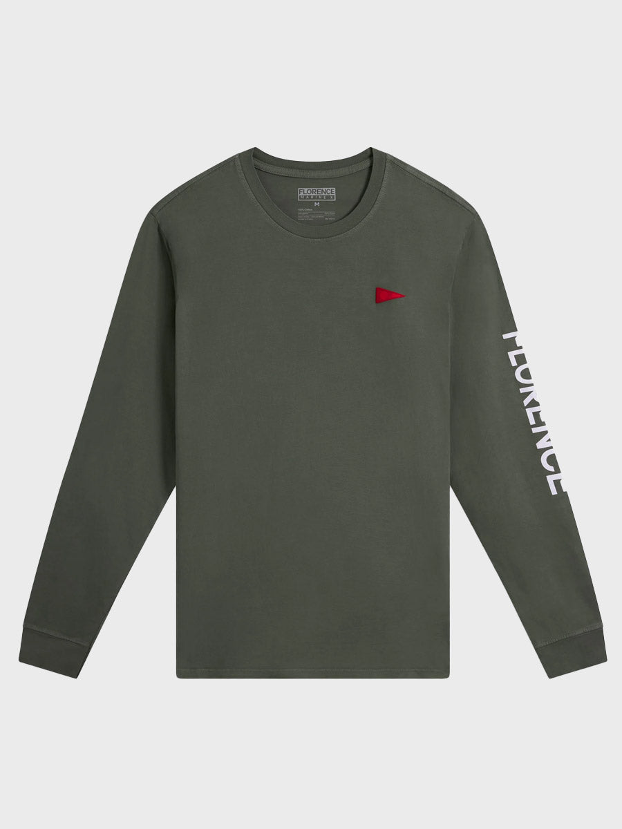 Burgee Long Sleeve T-Shirt - Moss Grey