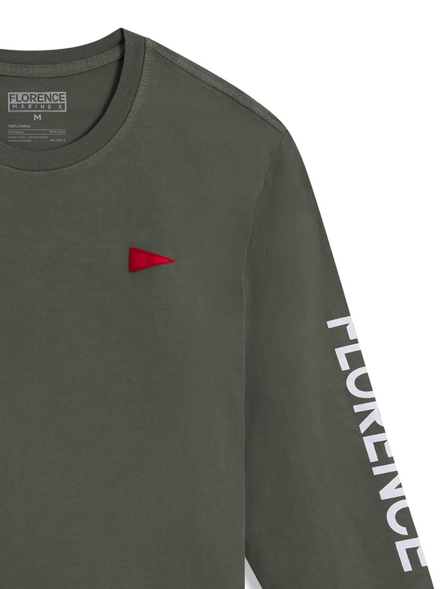 Burgee Long Sleeve T-Shirt - Moss Grey