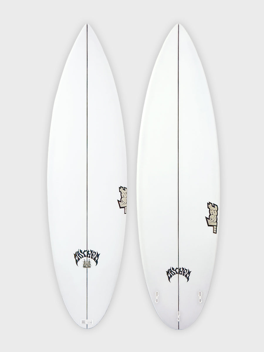 Lost Big Rig Round surfboard - deck view showing both boards side by side