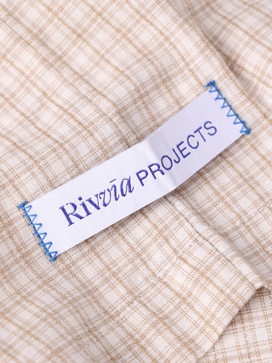 Open Mind Check Ss Shirt - Beige Check