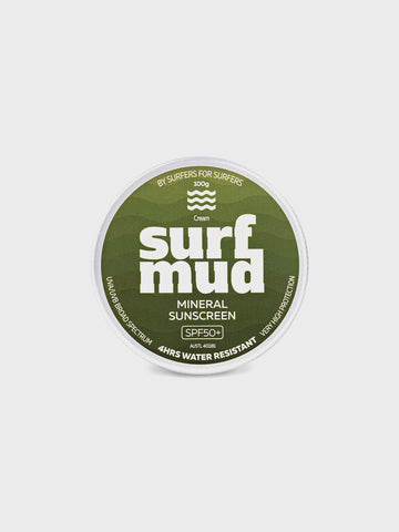 Mineral Surf Mud 100g Sunscreen SPF50+ Flat-lay Front View 