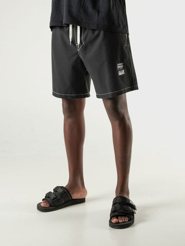 Swans Baggy Former Boardshort Black On Model Side View