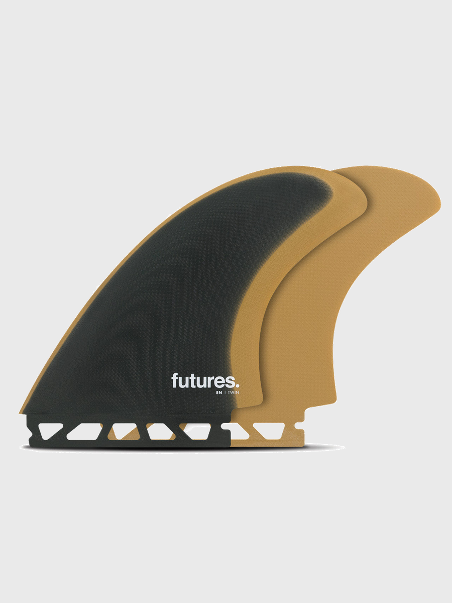 EN Fiberglass Twin Fins - Slate/Ochre