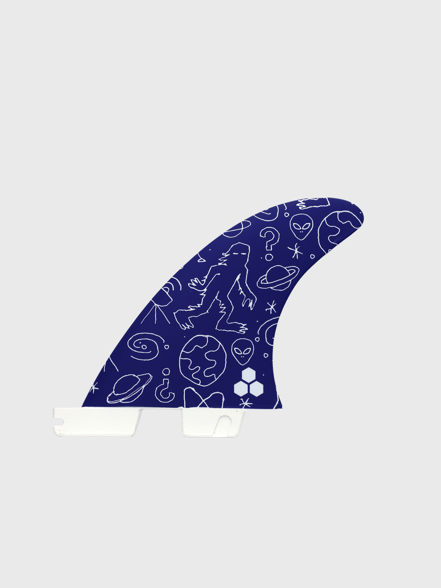 FCS II Channel Islands PC Quad Rear Fins Solution - White/Blue