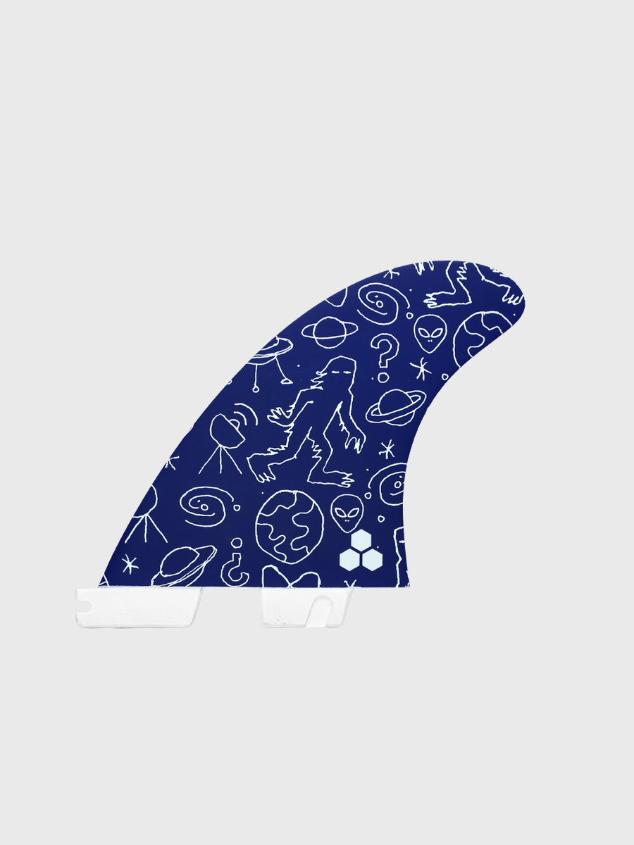 FCS II Channel Islands PC Tri Fins Solution - White/Blue