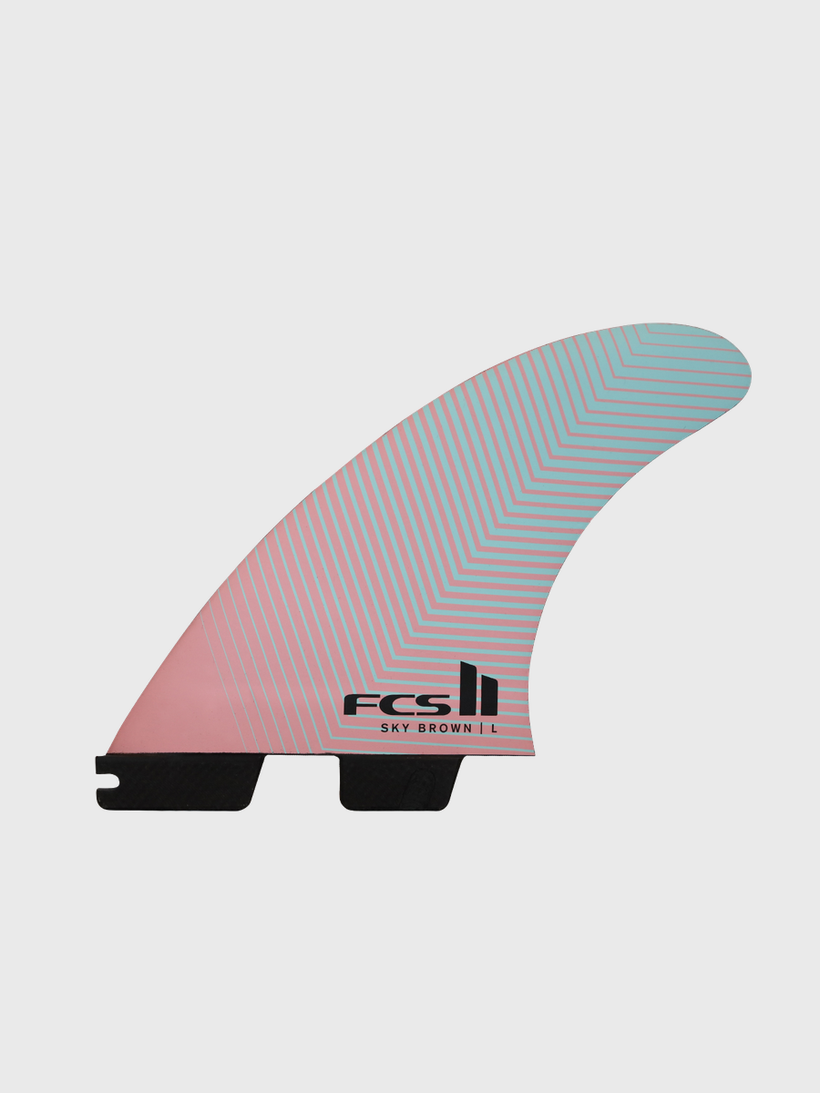 FCS II Sky Brown PC Tri Fins - Teal Pink