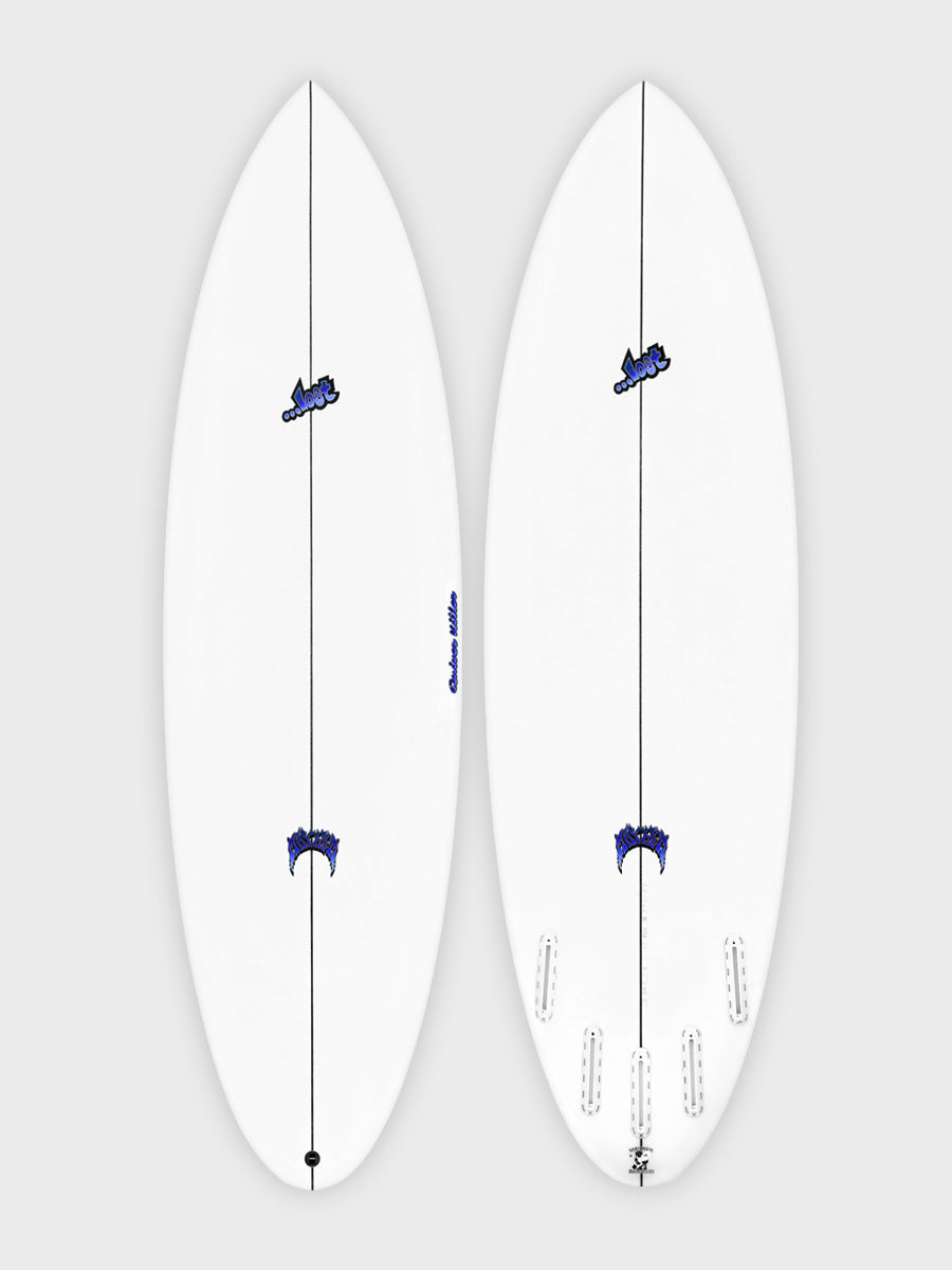 Lost Quiver Killer surfboard - deck and bottom view of the all-round shortboard